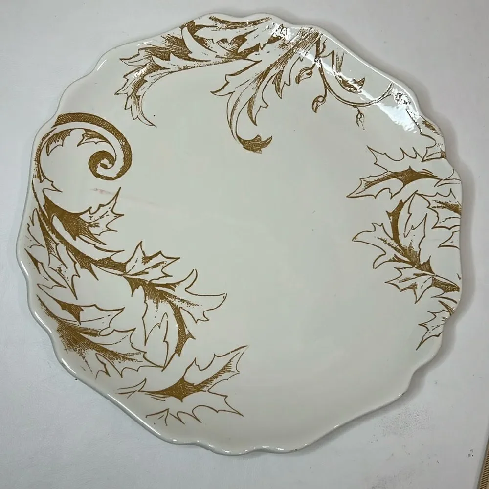 Reba Harmony For The Home Style Cream Scroll White Dinner Plate 10 1/2 Scallop